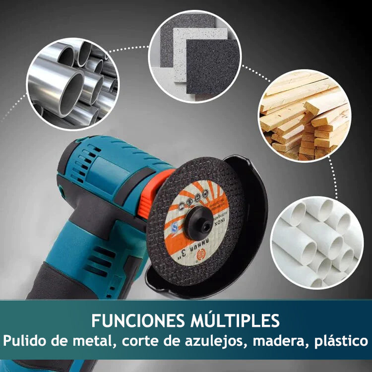Kit Amoladora Angular 4 en 1 Inalámbrica + 2 Batería 12V