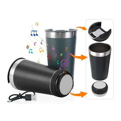 VASO TÉRMICO CON PARLANTE BLUETOOTH + REGALO SORPRESA